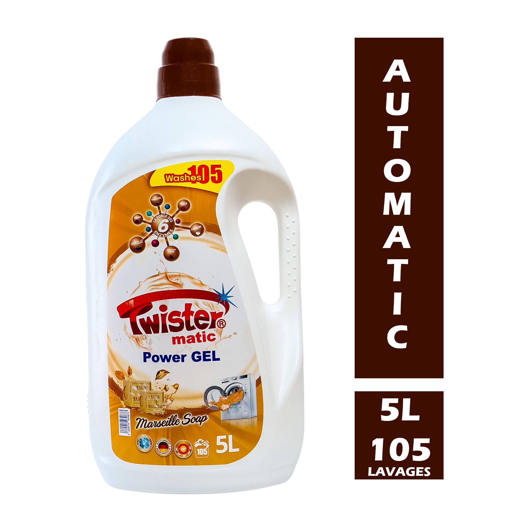 LESSIVE MATIC POWER GEL 5L SAVON MARSEILLE - 105 LAVAGE