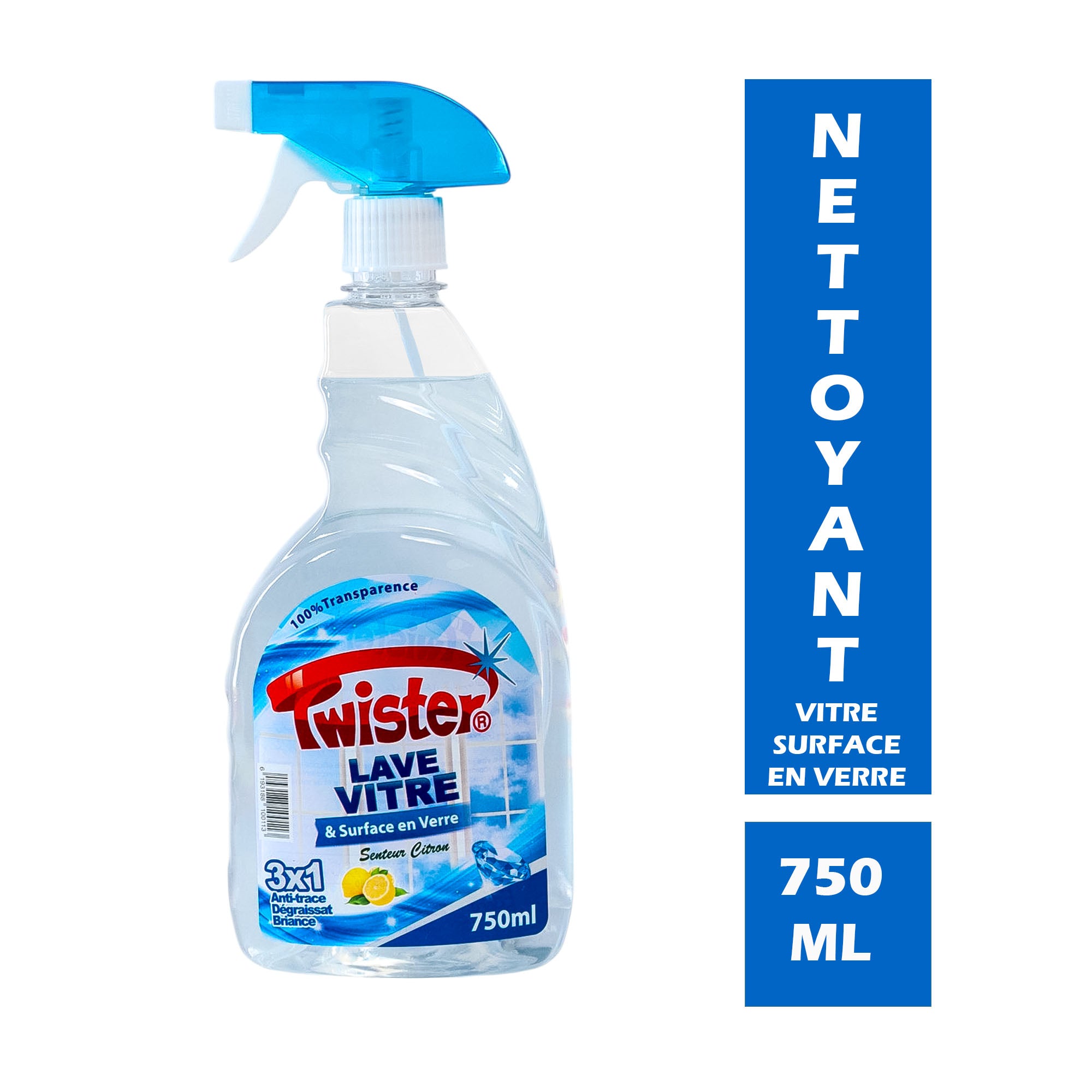 NETTOYANT VITRES & SURFACE EN VERRE TRIPLE ACTION - 750ML