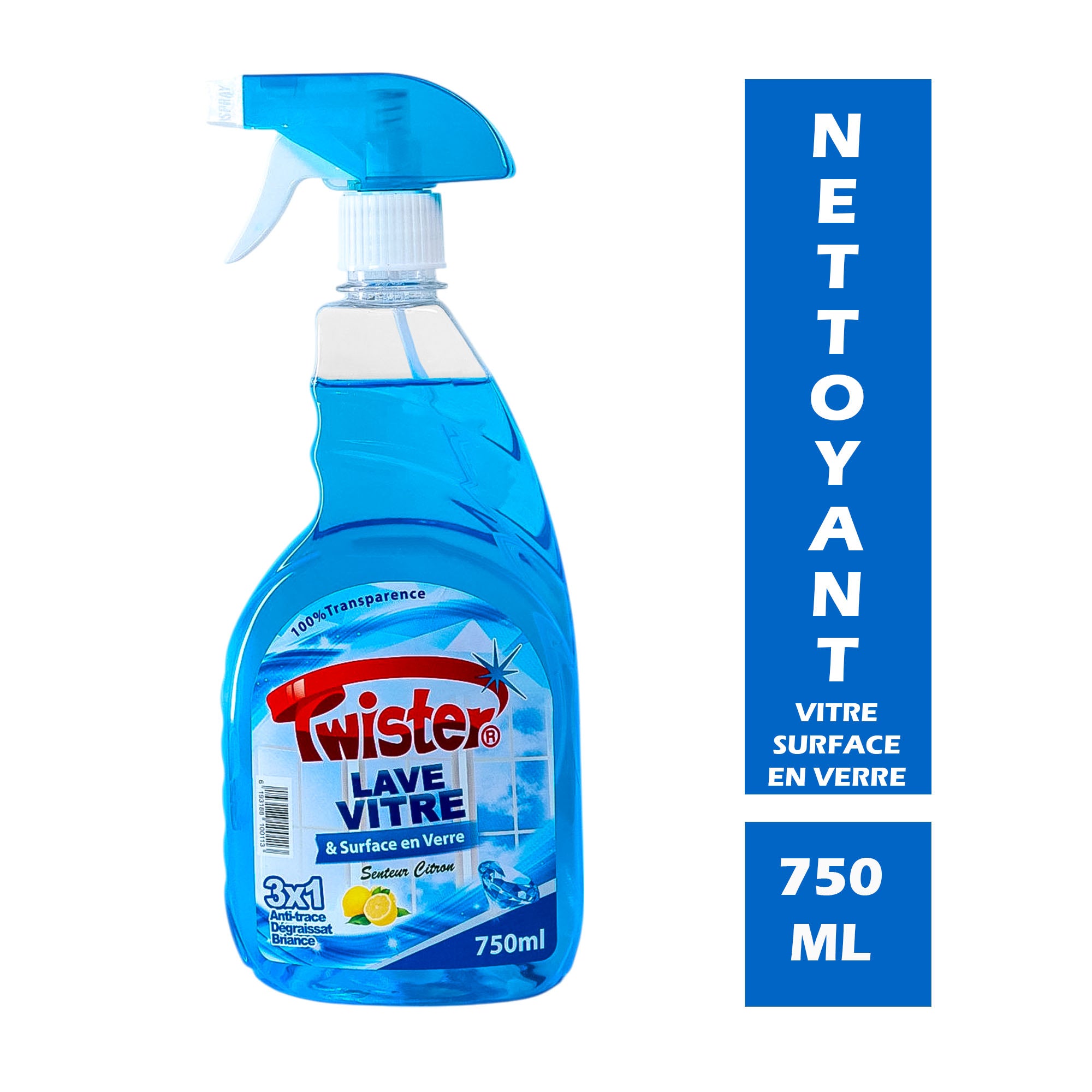 NETTOYANT VITRES & SURFACE EN VERRE TRIPLE ACTION - 750ML