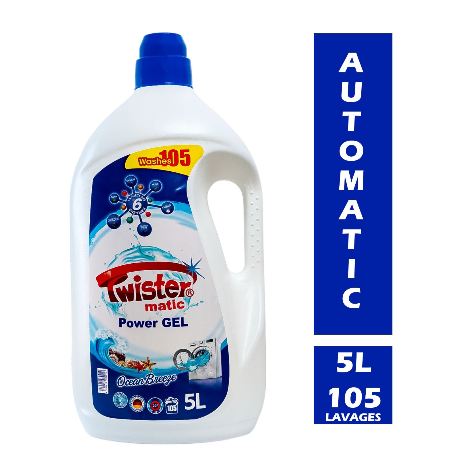 LESSIVE MATIC POWER GEL 5L BLEU FRESH  - 105 LAVAGE